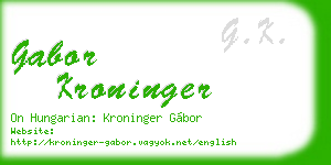 gabor kroninger business card