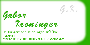 gabor kroninger business card